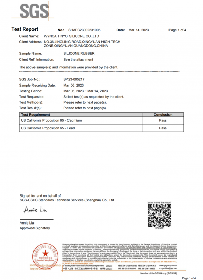 Silicone material California Proposition 65