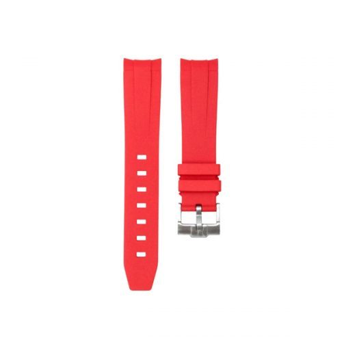 20mm curved silicone rubber watch strap